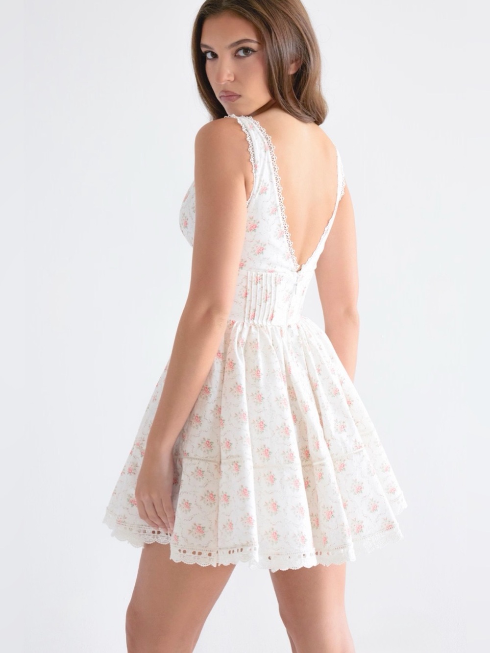 house of CB SALMA Rose Print Mini Dress - Picture 2 of 15